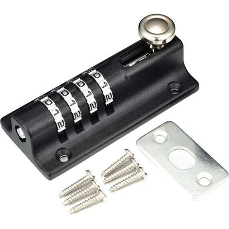 Verrou de Sécurité à Combinaison pour Porte Coulissante - Haute Sécurité - 4 Chiffres - Pour Abris de Jardin,Renforcement Domestique,Granges,Clôtures,Sécurité des Enfants,Ateliers (1/4)