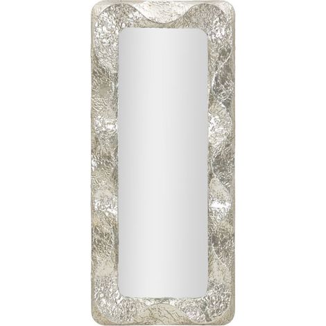Specchio da parete Argelux rettangolare con cornice argento martellato 80x170 cm (1/5)