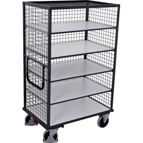 VARIOfit ESD Etagenwagen fest verschweißt 1.245 x 785 mm Drahtgitterwände (1/2)