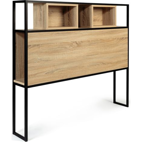 Tête de lit IDMARKET Detroit - 145 CM - Design industriel - Naturel (1/5)