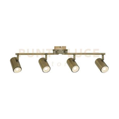 x Meteor 4Lt Split Bar Spotlight - Metallo ottone anticato