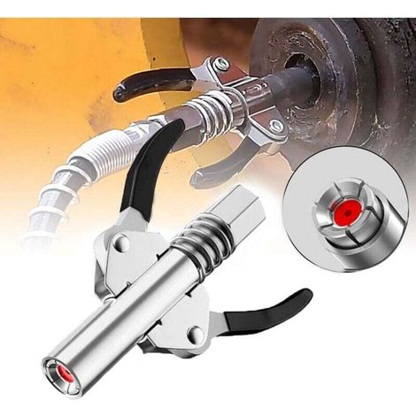 1 pcs Haute Pression Double Poignée G Coupleur pour Pompe à Graisse,Pistolet pneumatique, Facile à Monter et à démonter pour Tous Les Types de Pompes à Graisse (1/4)