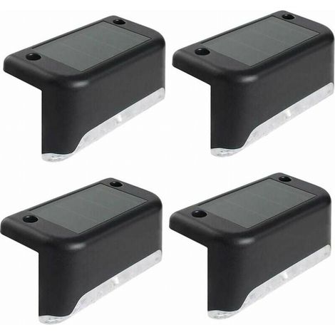 Lampes de jardin solaires, lampes de terrasse LED étanches, éclairage extérieur solaire - Lot de 4 (1/5)