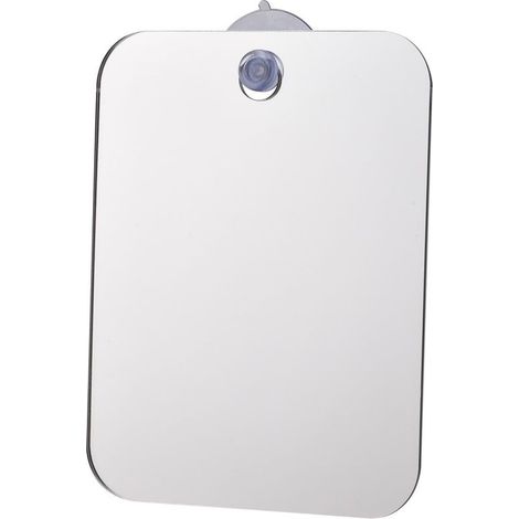 Miroir de douche antibuée pour le rasage avec ventouse, miroir de salle de bain portable pour le maquillage (rectangulaire) (1/5)