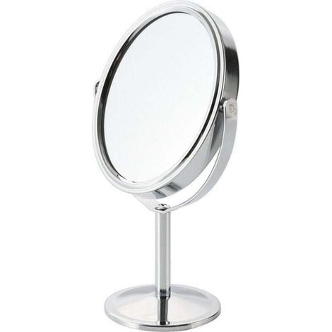 Specchio per il trucco con scomparto ingranditore, bifacciale e girevole a 360°, adatto per trucco professionale, rasatura e trattamenti viso. (1/5)