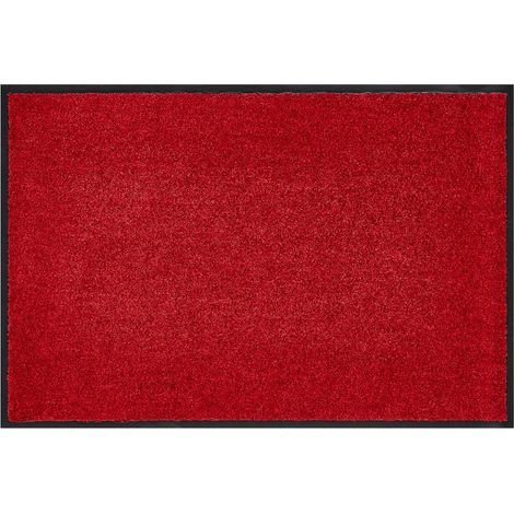 HOMCOM, Fußmatte, Schmutzfangmatte, Fußabtreter, Türmatte, Sauberlaufmatte, waschbar, pflegeleicht und strapazierfähig, Rot, 150 x 90 x 0,7 cm (1/3)