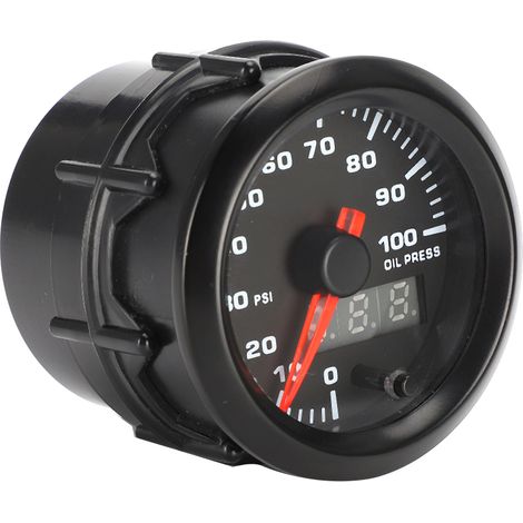 Manomètre de pression d'huile automobile 52 mm (2 pouces) avec aiguille, affichage numérique LED 7 couleurs et capteur (1/5)