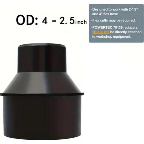 Reducteur De Tuyau De Depoussierage - 4 Pouces Vers 2-1/2 Pouces - Pour Aspirateurs Atelier Et Stations De Collecte - 2 Unites (1/5)