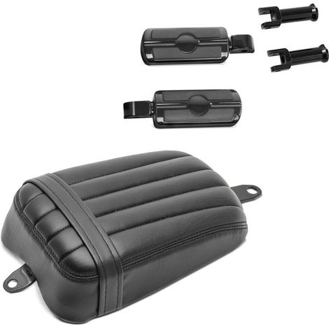 Passagiersitz kompatibel mit Harley Softail Street Bob 18-25 Stripe + Passagierfußrasten
