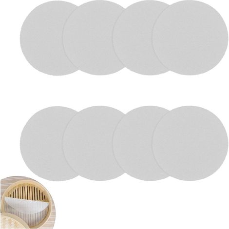 Tapis vapeur en silicone - 25 cm - Rond et adapté au cuiseur vapeur en bambou - 8 pièces - Vert (1/5)