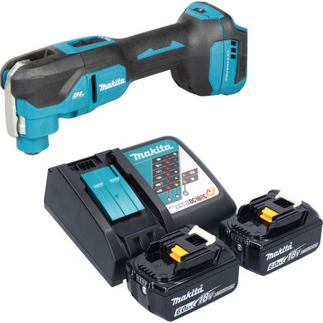 Herramienta multifunción a batería Makita DTM 53 RG, 18 V, OIS / Starlock, sin escobillas + 2 baterías de 6,0 Ah + cargador (1/5)