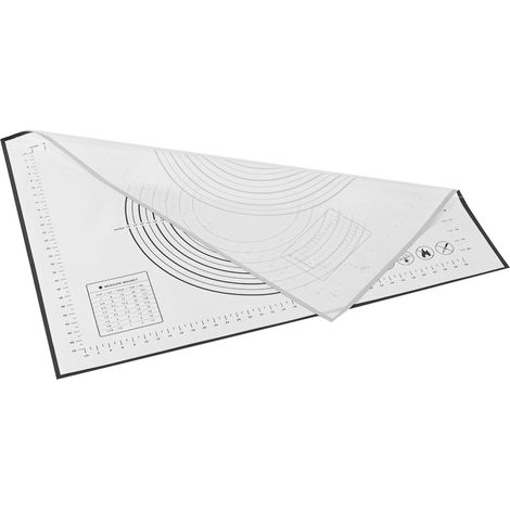 Tapis de pétrissage en silicone antidérapant avec graduations, accessoire de cuisine et de pâtisserie (60 x 80 x 0,4 cm, noir) (1/5)