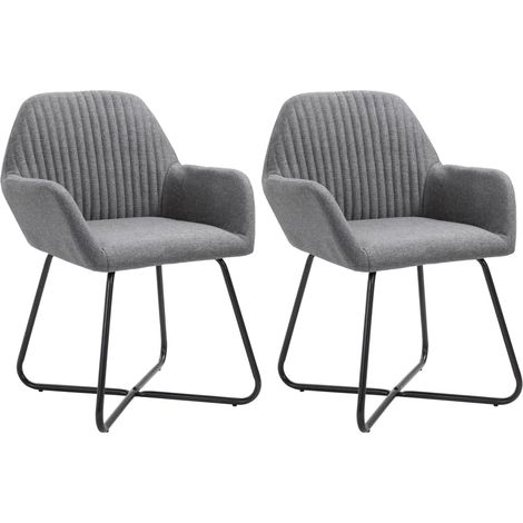 Juego de 2 sillas de cocina comedor de diseño moderno en tela gris oscuro CDS020541