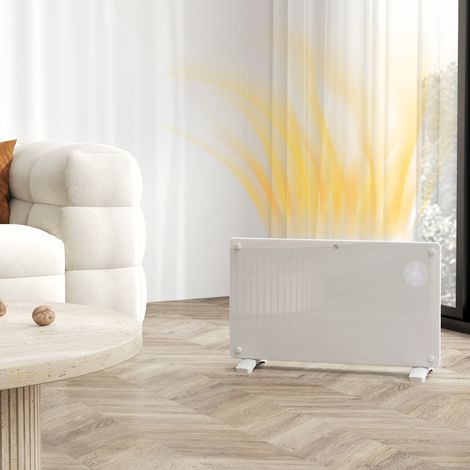 Radiateur électrique 1500W mural ou sur pied, écran LED, programmateur 24h/7 jours, thermostat intégré, télécommande inclus (1/5)