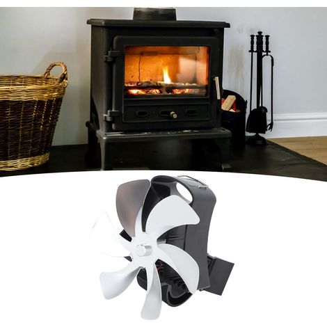 Wandmontierter Kaminventilator mit Hochtemperaturmagnet, magnetischem Rauchabzugsrohr und Wärmeenergieventilator, silberfarben. (1/5)