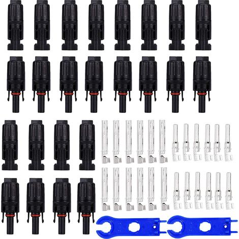 12 paires connecteur Solaire,Connecteur PV,Connecteur Solaire Photovoltaïque,mâle/Femelle, Double Anneaux Joint étanche,pour Photovoltaïque Panneau Solaire Cable Accessoires (1/5)