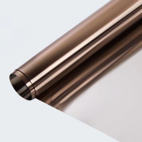 Transparent one-way thermal insulation film for windows, self-adhesive, 30 cm x 1 m, silver tea. (1/5)