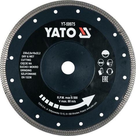 Diamanttrennscheibe 230 mm für Keramik, präziser Trockenschnitt