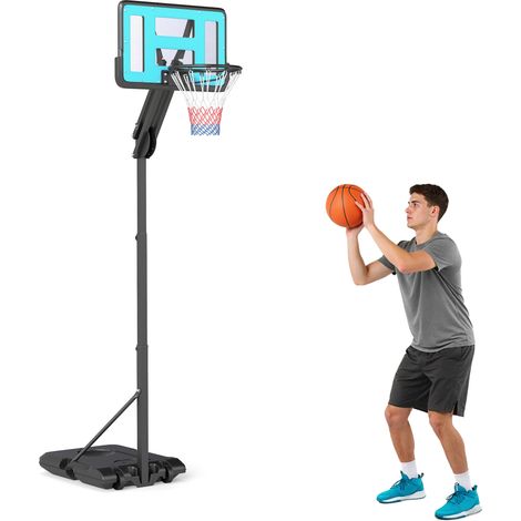 Anneau de basket réglable de, avec roues, noir, 236 cm, pour maison et usage quotidien, format pratique, style facile à associer