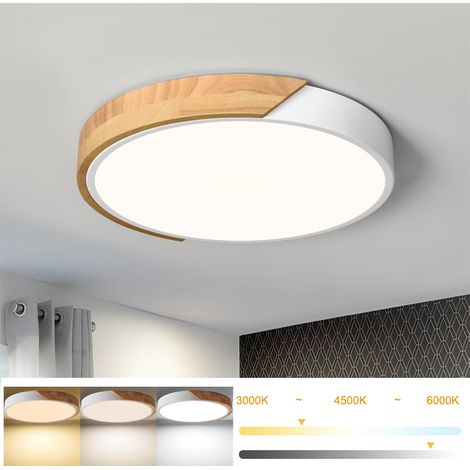 Plafonnier LED à intensité variable 40 cm, Plafonnier moderne en métal avec télécommande, lumières décoratives blanches 36 W, 3 températures de couleur (1/5)
