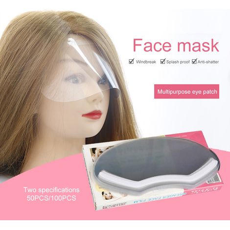 50 Pièces Masque de Protection Visage Jeté Après Usage pour Salon de Coiffure, Écran Anti-Vaporisateur, Couvre-Oeil pour Coupe de Frange et Outils de Coiffure (1/5)