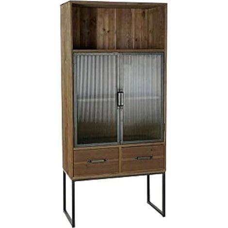 Armoire - HOME DECOR - DKD - Noir - Bois - Métal - 2 portes - 160 cm (1/2)