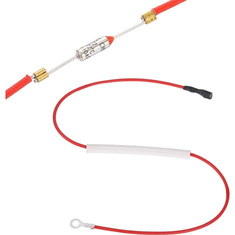 Fusible Thermique Universel Pour Cuiseur À Riz, 172°C 10A 250V Fusible Thermique Métallique Avec Bornes Et Manchon En Fibre De Verre Pour Pièce De Réparation (1/5)