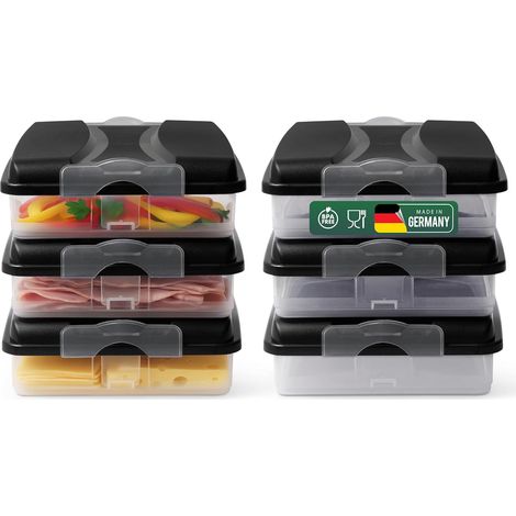 Novaliv 6x petits récipients de conservation des aliments avec 6x couvercles, empilables pour réfrigérateur et congélateur, ensemble de récipients de