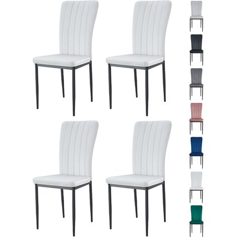 Velvet Padded Seat Dining Chairs with Metal Legs NEW ELLE BEIGE 4 (1/5)