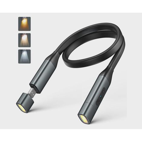 Lampe de lecture de cou 1100 mAh, LED flexible, idéale pour lire au lit le soir. Lampe mains libres pour lire, courir, camper, tricoter et coudre. (1/5)