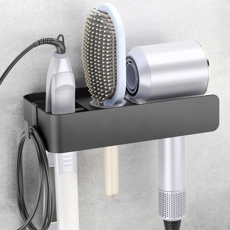 Porte seche Cheveux Mural, Support seche Cheveux sans Percage (1/5)