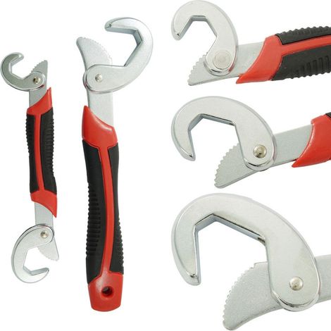 TrAdE Shop Traesio - Multi Chiave Chrome Dadi Bulloni 3 In 1 Universale Autoblocco Snap N Grip 2 Pz - (1/5)