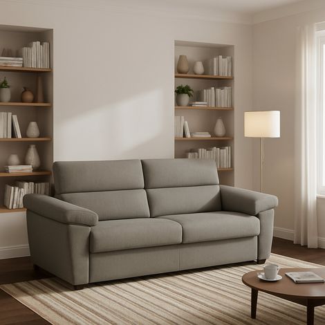 Divano Letto 2 Posti Seui, Sfoderabile, Contenitore Made in Italy, di Apertura a Ribalta, 185x95 cm Grigio Tortora (1/5)