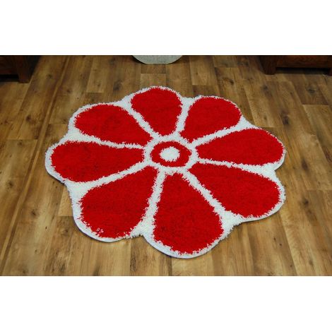 Tappeto SHAGGY GUSTO Fiorellino C300 rosso red rotondo 120 cm