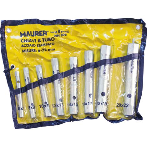 CHIAVI A TUBO 8 PZ - - MAURER - IN SERIE - KIT serie - CHIAVE A TUBO
