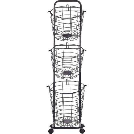 Basket Stand AYAPAL with Wheels Metal Black