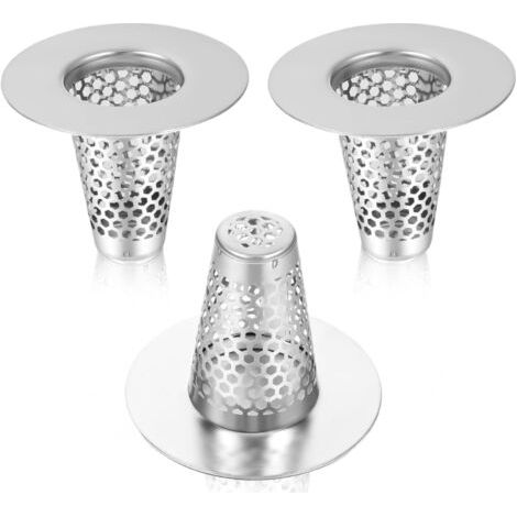 Lot de 3 crépines de vidange pour évier de salle de bain pour trou de vidange de 1,2 à 1,6 pouce, petit bouchon conique en acier inoxydable pour éviers de salle de bain, utilitaires (1/5)