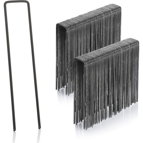 lot de 100 piquets de fixation en acier 3 mm, 150 mm long, 40 mm large (1/4)