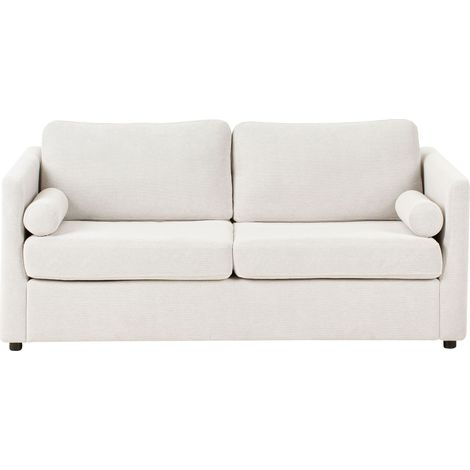 Schlafsofa INKOO Stoff Cremeweiß