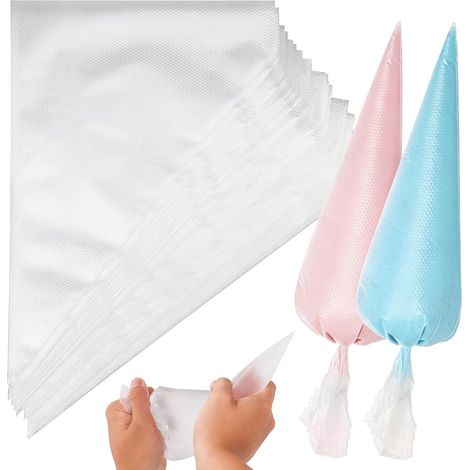 Lot de 100 poches à douille jetables XXL de 61 cm pour crème, gâteaux, gâteaux, accessoires de pâtisserie (1/5)