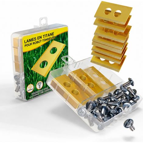 Lames de rechange dorées double trou pour robot tondeuse WORX Landroid en acier inoxydable lot de 30 doré 30 7 × 7 × 1,5 cm 167 g – Livraison gratuite (1/5)
