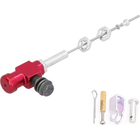 Tige de maître-cylindre d'embrayage hydraulique pour pompe de frein M10x1,25 mm en alliage d'aluminium pour moto, quad et moto tout-terrain (rouge) (1/5)