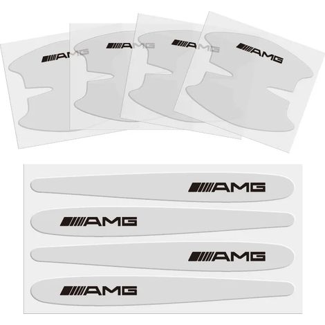 (blanc) 8 autocollants transparents anti-rayures pour poignées de porte de voiture, compatibles avec Mercedes-Benz AMG GLE GLC W205 W206 W203 W204 W210 W212 (1/4)