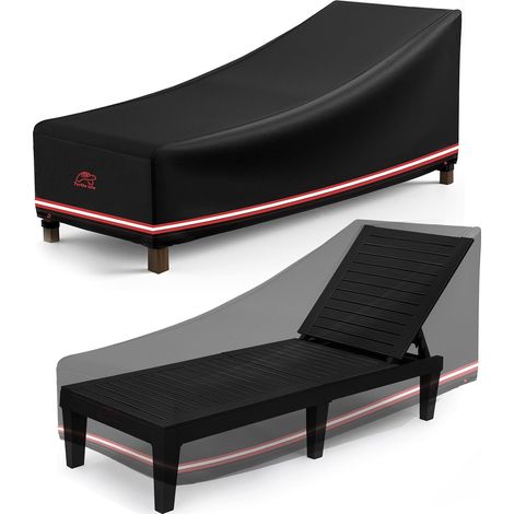 Housse de Chaise Longue, Housse Chaise Longue Jardin Imperméable, Housses de Bains de Soleil, Housse de Chaise Longue Extérieur, 210 x 82 x 82 cm (1/5)