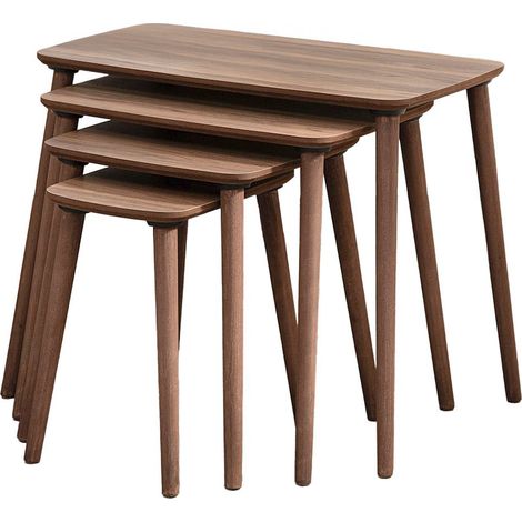 Tavolo nido in legno "Luci" 4 pezzi 70 x 40 x 55 cm - Noce