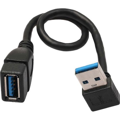 Câble d'extension USB 3.0 à angle droit de 90 degrés, adaptateur mâle vers femelle, 20 cm. (1/5)