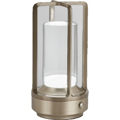 Kabellose LED-Touch-Schreibtischlampe mit einstellbarer Helligkeit, 3 Farben und stufenloser Dimmfunktion. Ideal für Wohnzimmer, Nachttisch und Camping (USB-aufladbar). Erhältlich in Silber.
