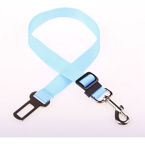 Ceinture de sécurité extensible pour chien, idéale pour les sièges auto et la conduite en toute sécurité (bleue) (1/2)