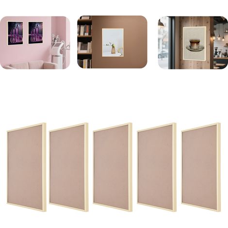 Cadre pliable en aluminium DIN A3, lot de 5 avec profilé en aluminium sans verre - Cadre photo pliable doré - Cadre photo pour photos, affiches, cadres pour certificats (1/5)