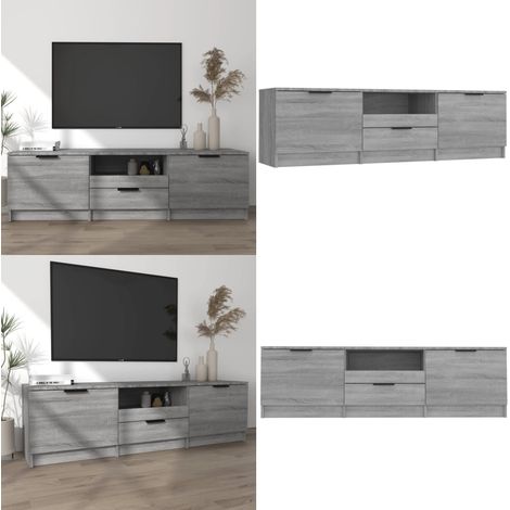 Meuble TV Sonoma gris 140x35x40 cm Bois d'ingénierie - Meubles Tv - Meuble Tv - Support Tv - Unité Tv - Meuble Design - Home & Living (1/5)